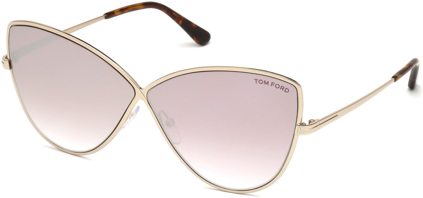 Tom Ford FT0569 Elise-02 Butterfly Sunglasses 28Z-28Z - Shiny Rose Gold / Gradient