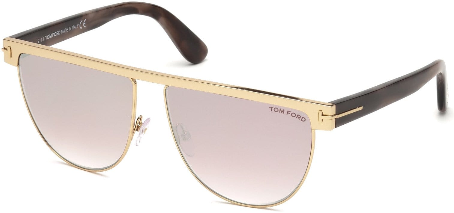 Tom Ford FT0570 Stephanie-02 Geometric Sunglasses 28Z-28Z - Shiny Rose Gold / Gradient