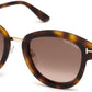 Tom Ford FT0574 Mia-02 Butterfly Sunglasses 52G-52G - Shiny Classic Havana, Rose Gold/ Gradient Brown W. Gold Flash Lenses