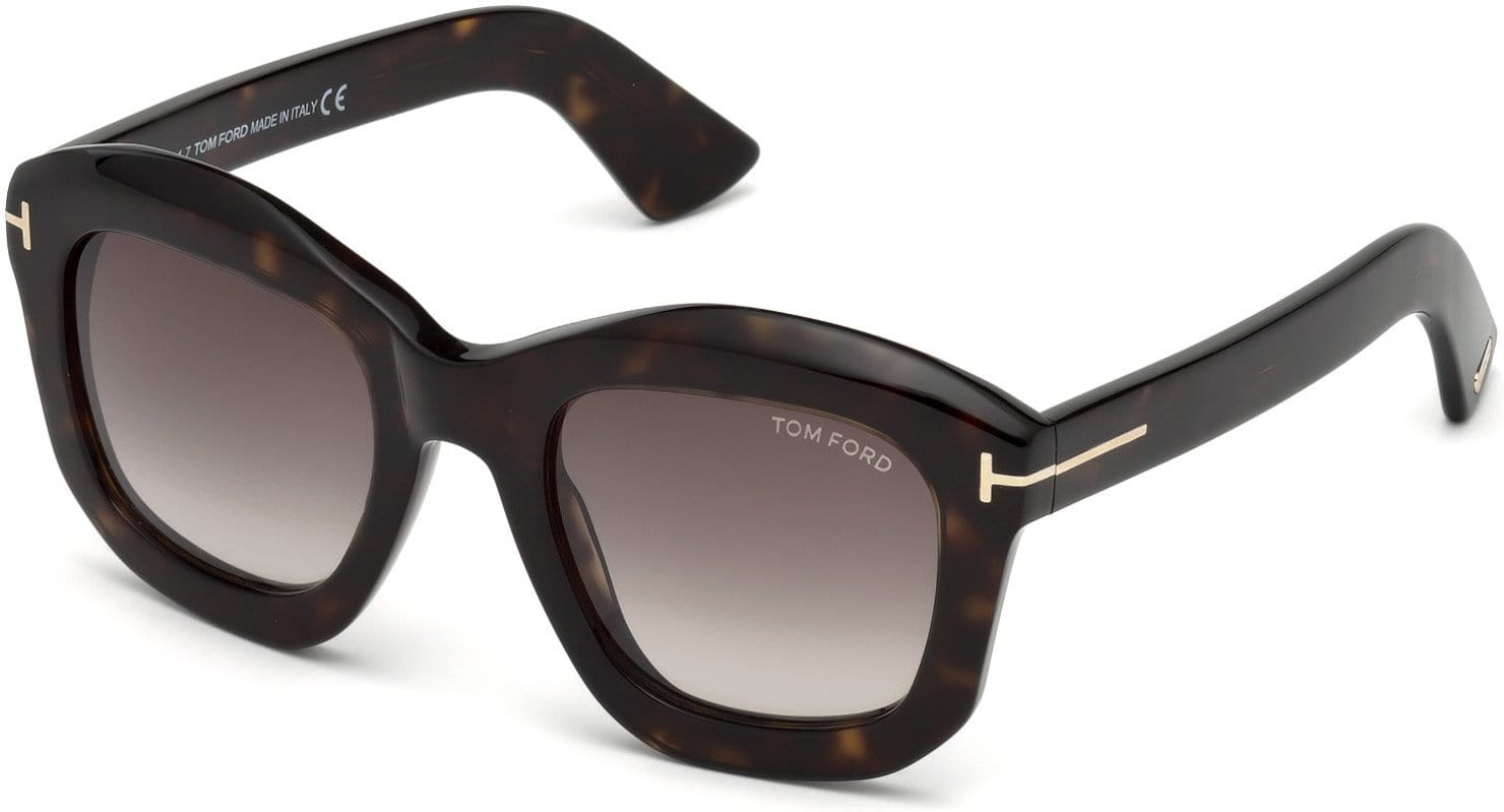 Tom Ford FT0582 Julia-02 Geometric Sunglasses 52J-52J - Dark Havana / Roviex