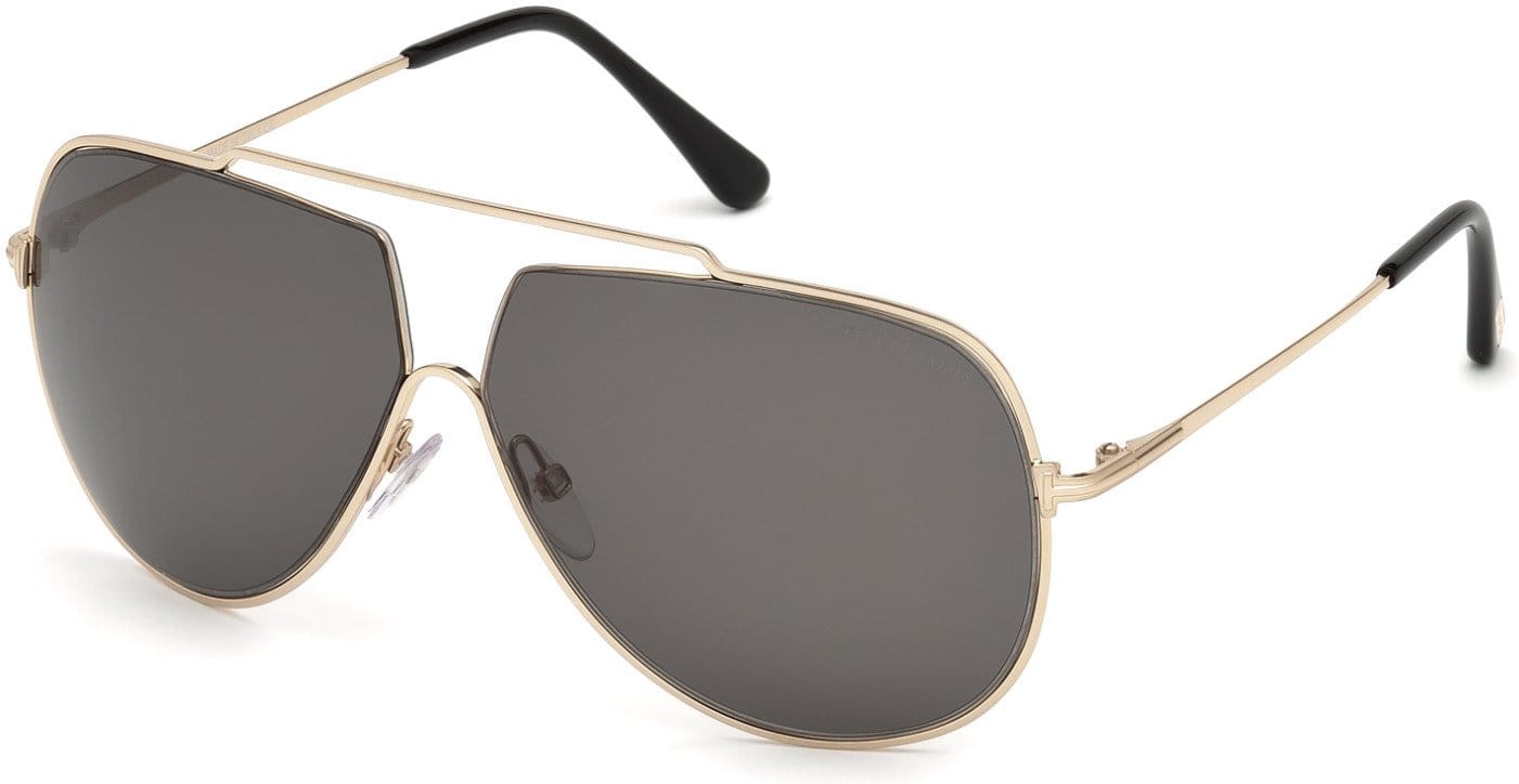 Tom Ford FT0586 Chase-02 Pilot Sunglasses 28A-28A - Shiny Rose Gold / Smoke