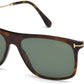 Tom Ford FT0588 Max-02 Geometric Sunglasses 52R-52R - Dark Havana / Green Polarized
