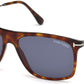 Tom Ford FT0588 Max-02 Geometric Sunglasses 54V-54V - Red Havana / Blue