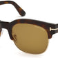 Tom Ford FT0597 Harry-02 Geometric Sunglasses 56E-56E - Havana/other / Brown