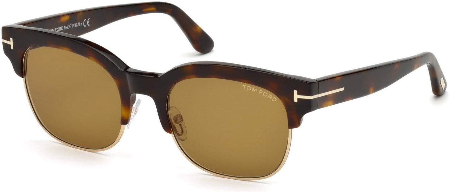 Tom Ford FT0597 Harry-02 Geometric Sunglasses 56E-56E - Havana/other / Brown