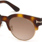 Tom Ford FT0598 Henri-02 Round Sunglasses 53G-53G - Blonde Havana / Brown Mirror