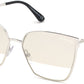 Tom Ford FT0653 Helena Geometric Sunglasses 18C-18C - Rhodium, Black Tips/ Gradient Smoke-To-Clear W. Gold Flash Lenses