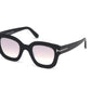 Tom Ford FT0659 Pia Geometric Sunglasses 01Z-01Z - Shiny Black / Gradient Pearl Red Wine Lenses