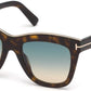 Tom Ford FT0685 Julie Geometric Sunglasses 52P-52P - Shiny Dark Havana/ Gradient Turquoise-To-Sand Lenses