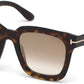Tom Ford FT0690 Sari Geometric Sunglasses 52F-52F - Shiny Classic Dark Havana/ Brown W. Gradient Gold Flash Lenses