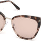 Tom Ford FT0717 Simona Butterfly Sunglasses 55G-55G - Shiny Vintage Pink Havana, Palladium/ Champagne W. Silver Flash Lenses