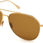 Tom Ford FT0747 Cyrus Pilot Sunglasses 30E-30E - Shiny Tf Yellow Gold Titanium/ Vintage Brown Lenses