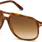 Tom Ford FT0753 Raoul Navigator Sunglasses 53F-53F - Shiny Blonde Havana/ Gradient Brown Lenses