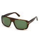 Tom Ford FT0754 Duke Navigator Sunglasses 52N-52N - Shiny Classic Dark Havana/ Green Lenses