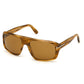 Tom Ford FT0754 Duke Navigator Sunglasses 56E-56E - Shiny Brown Havana W. Dark Brown Stripes/ Vintage Brown Lenses