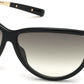Tom Ford FT0770 Tammy Geometric Sunglasses 01B-01B - Shiny Black W. Shiny Rose Gold Temples/ Gradient Smoke Lenses
