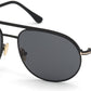 Tom Ford FT0772 Gio Pilot Sunglasses 02A-02A - Shiny Black W. Matte Black Temples/ Smoke Lenses