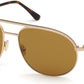 Tom Ford FT0772 Gio Pilot Sunglasses 29E-29E - Shiny Rose Gold W. Matte Rose Gold Temples/ Vintage Brown Lenses