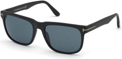 Tom Ford FT0775 Stephenson Square Sunglasses 02N-02N - Matte Black / Dark Teal Lenses