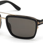 Tom Ford FT0780 Anders Square Sunglasses 01D-01D - Shiny Black  / Smoke Polarized Lenses