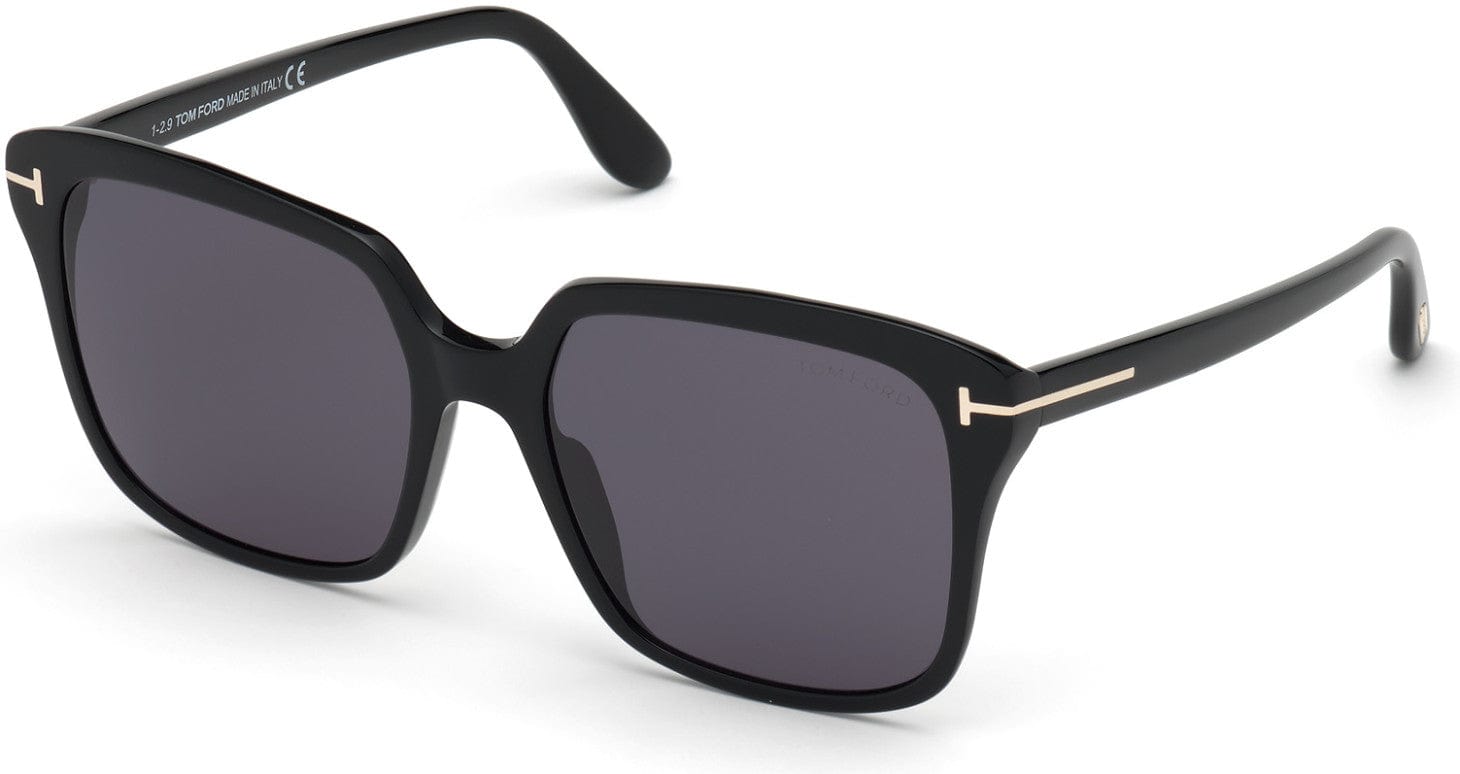 Tom Ford FT0788 Faye-02 Square Sunglasses 01A-01A - Shiny Black  / Smoke Lenses
