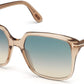 Tom Ford FT0788 Faye-02 Square Sunglasses 45P-45P - Shiny Transparent Champagne/ Grad. Turquoise-To-Sand Lenses