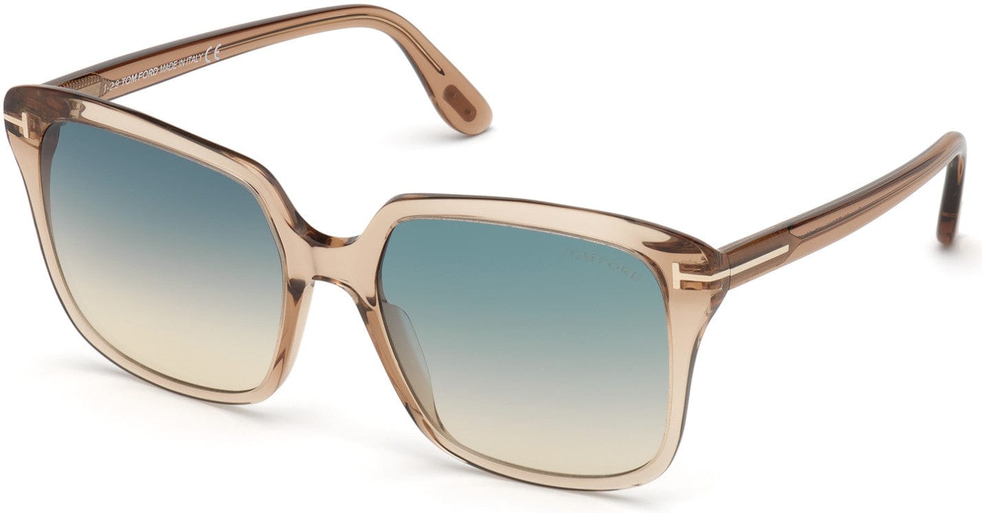 Tom Ford FT0788 Faye-02 Square Sunglasses 45P-45P - Shiny Transparent Champagne/ Grad. Turquoise-To-Sand Lenses