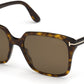Tom Ford FT0788 Faye-02 Square Sunglasses 52H-52H - Dark Havana / Brown Polarized Lenses