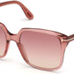 Tom Ford FT0788 Faye-02 Square Sunglasses 72T-72T - Shiny Antique Transparent Rose/ Grad. Burgundy-To-Honey Lenses
