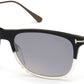 Tom Ford FT0813 Caleb Rectangular Sunglasses 03C-03C - Black & Crystal/ Smoke Flash Lenses