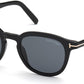Tom Ford FT0816 Pax Round Sunglasses 01A-01A - Shiny Black / Smoke Lenses