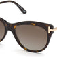 Tom Ford FT0821 Kira Cat Sunglasses 52H-52H - Shiny Dark Havana W. Rose Gold Temples / Polarized Brown Lenses