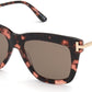 Tom Ford FT0822 Dasha Square Sunglasses 56E-56E - Shiny Pink Havana W. Rose Gold Temples / Roviex Lenses