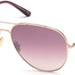 Tom Ford FT0823 Clark Pilot Sunglasses 28U-28U - Shiny Rose Gold, Trans. Pink / Gradient Bordeaux Mirror Lenses
