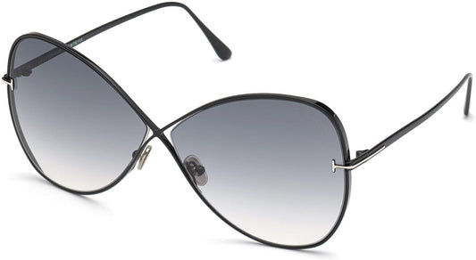 Tom Ford FT0842 Nickie Butterfly Sunglasses 01B-01B - Shiny Black / Gradient Smoke Lenses