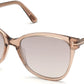 Tom Ford FT0844-F Ani Cat Sunglasses 45G-45G - Shiny Rose Champagne / Gradient Brown Mirror Lenses