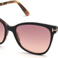 Tom Ford FT0844 Ani Cat Sunglasses 05T-05T - Shiny Black And Pink Havana / Gradient Purple To Pink Lenses