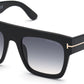 Tom Ford FT0847 Renee Square Sunglasses 01B-01B - Shiny Black / Gradient Smoke Lenses