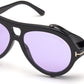 Tom Ford FT0882 Neughman Pilot Sunglasses 01Y-01Y - Shiny Black / Lilac Lenses & Blinders - Ss21 Adv Style