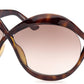 Tom Ford FT0902 Carine-02 Butterfly Sunglasses 52F-52F - Shiny Classic Dark Havana / Gradient Brown Lenses