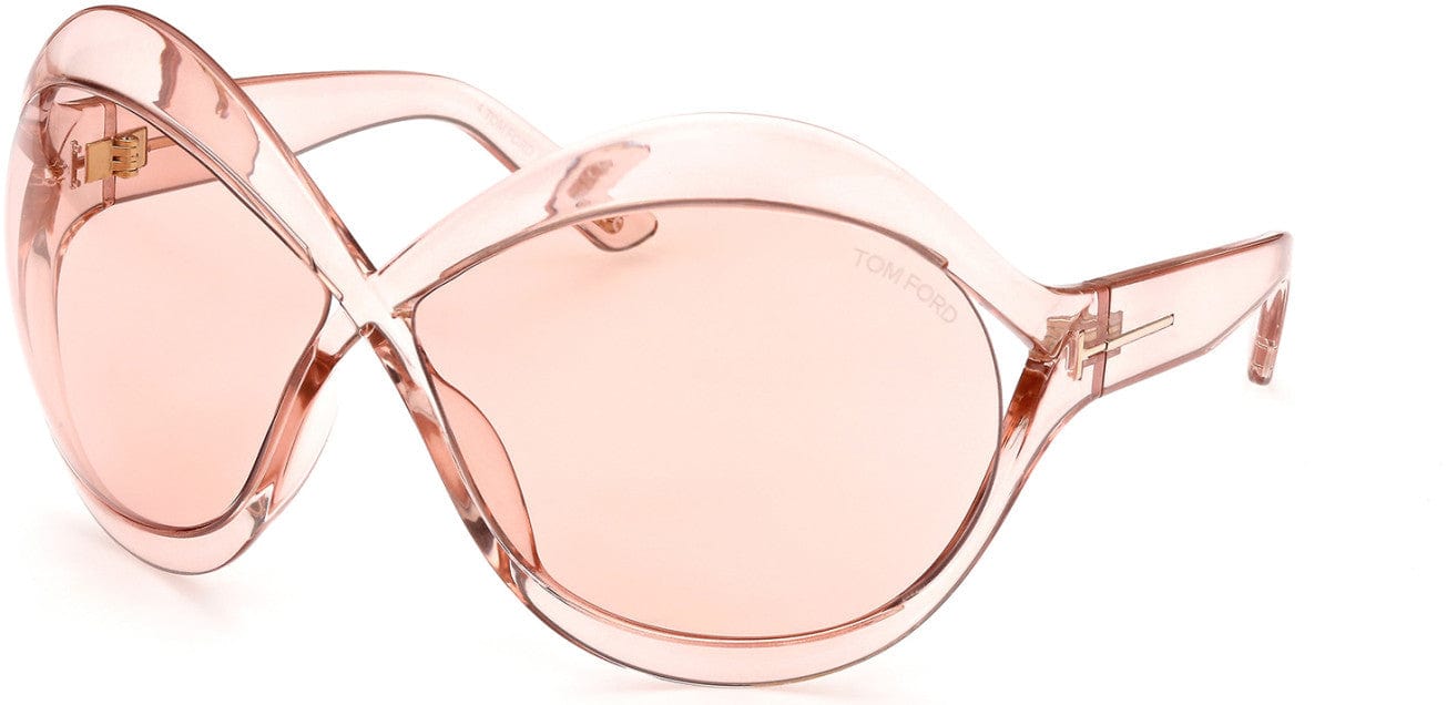 Tom Ford FT0902 Carine-02 Butterfly Sunglasses 72Y-72Y - Shiny Transparent Pink / Pink Lenses