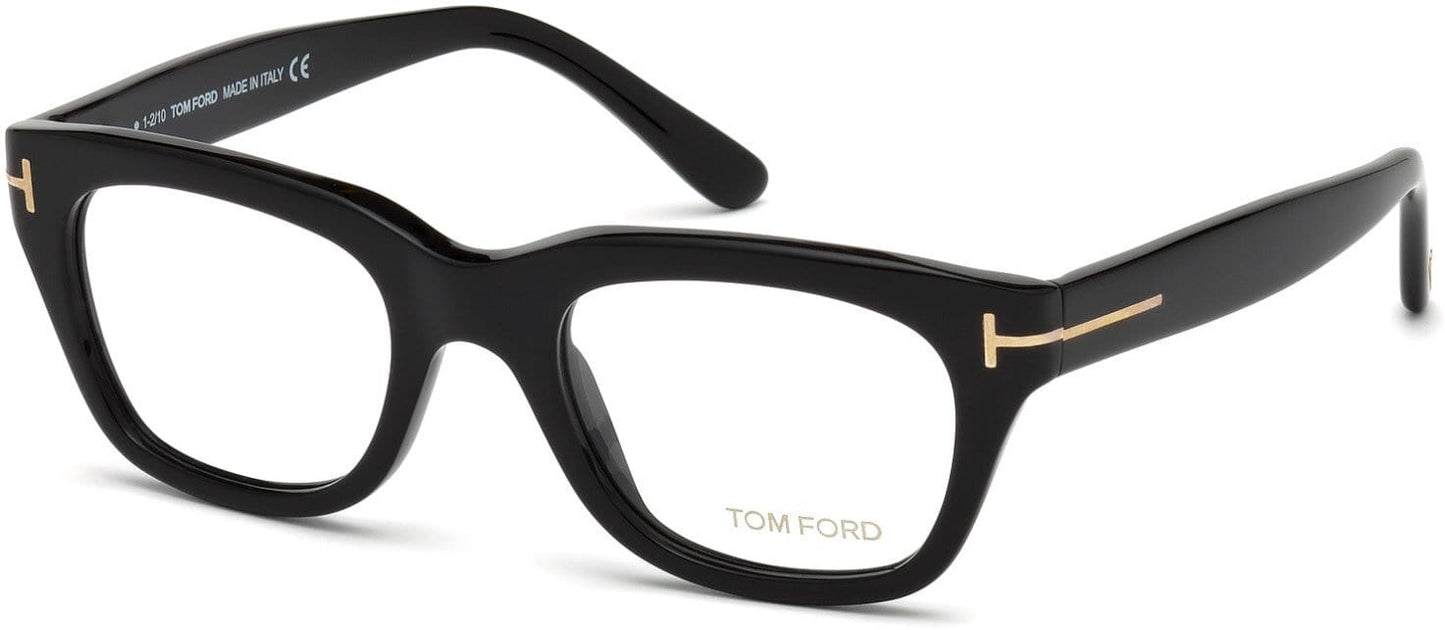Tom Ford FT5178-F Geometric Eyeglasses 001-001 - Shiny Black