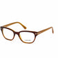 Tom Ford FT5207 Geometric Eyeglasses 050-050 - Shiny Chestnut Havana Front, Honey Temples
