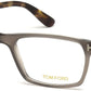Tom Ford FT5295 Geometric Eyeglasses 020-020 - Matte Grey Front, Havana Temples