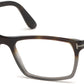 Tom Ford FT5295 Geometric Eyeglasses 055-055 - Shiny Grad. Havana-To-Transp. Grey/ Blue Block Lenses