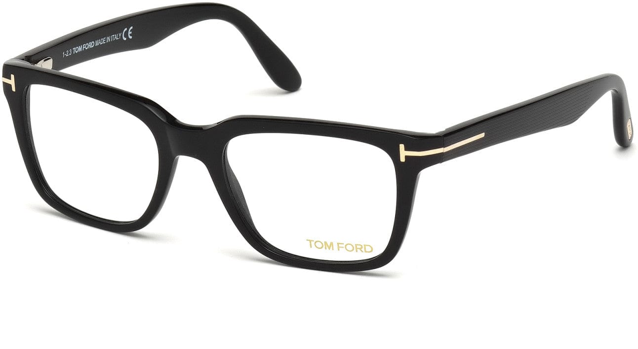 Tom Ford FT5304 Geometric Eyeglasses 001-001 - Shiny Black