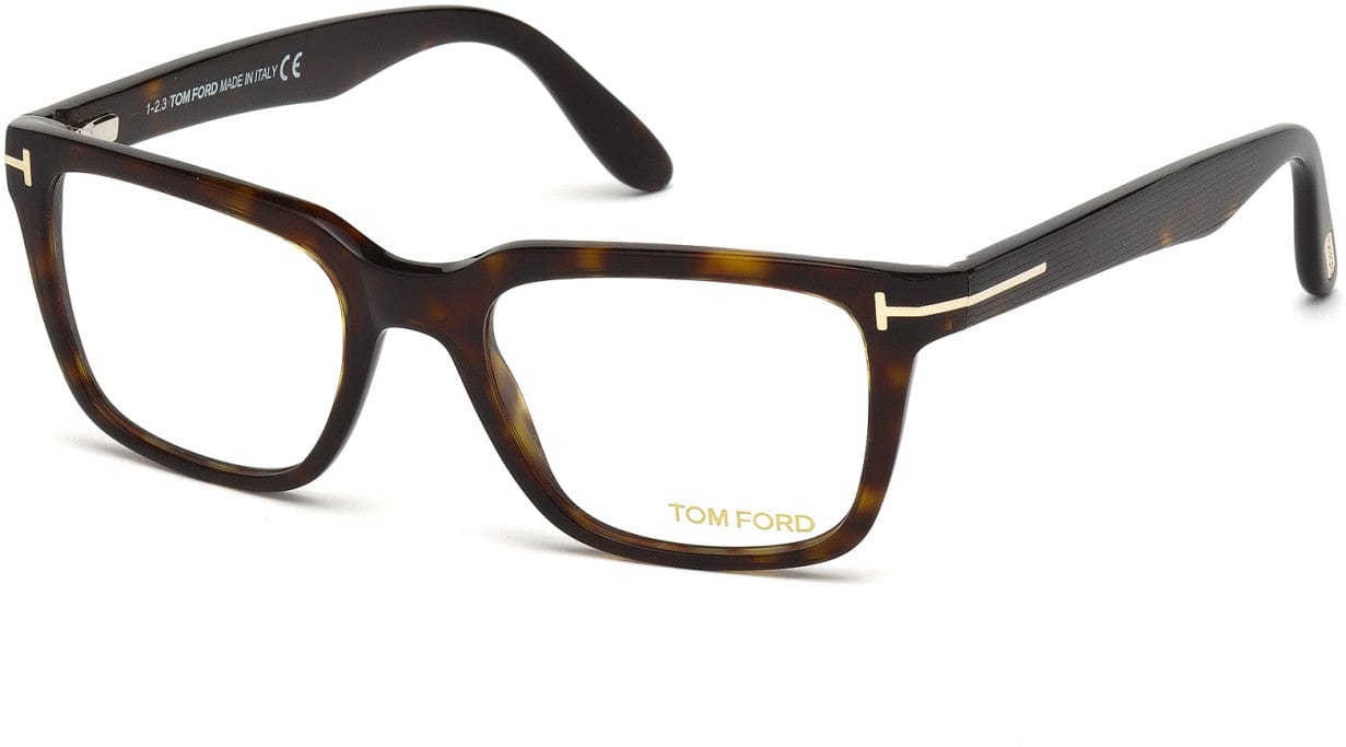 Tom Ford FT5304 Geometric Eyeglasses 052-052 - Shiny Classic Havana