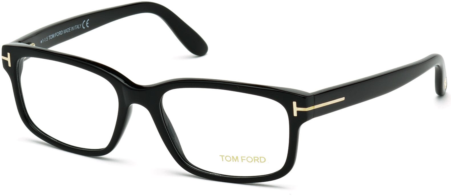 Tom Ford FT5313 Geometric Eyeglasses 001-001 - Shiny Black