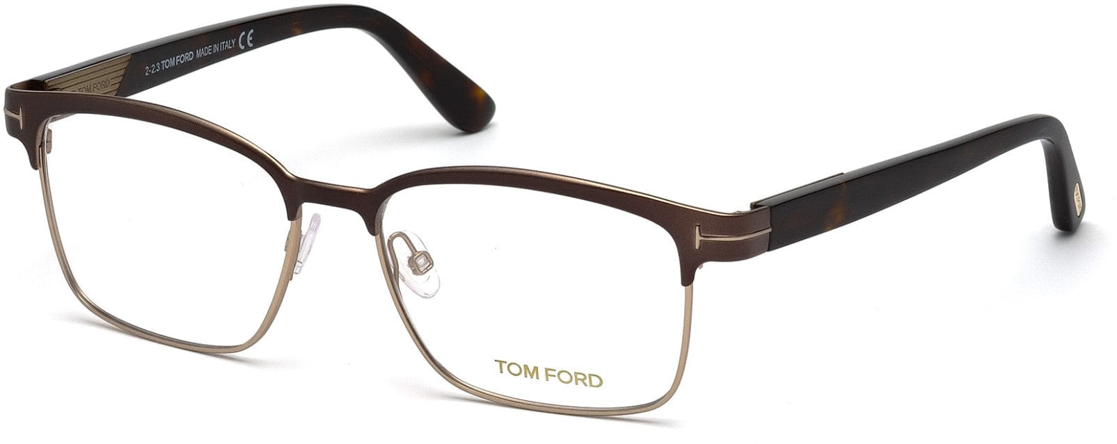 Tom Ford FT5323 Geometric Eyeglasses 048-048 - Matte Brown, Matte Bronze