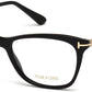 Tom Ford FT5353 Geometric Eyeglasses 001-001 - Shiny Black, Shiny Brushed Rose Gold